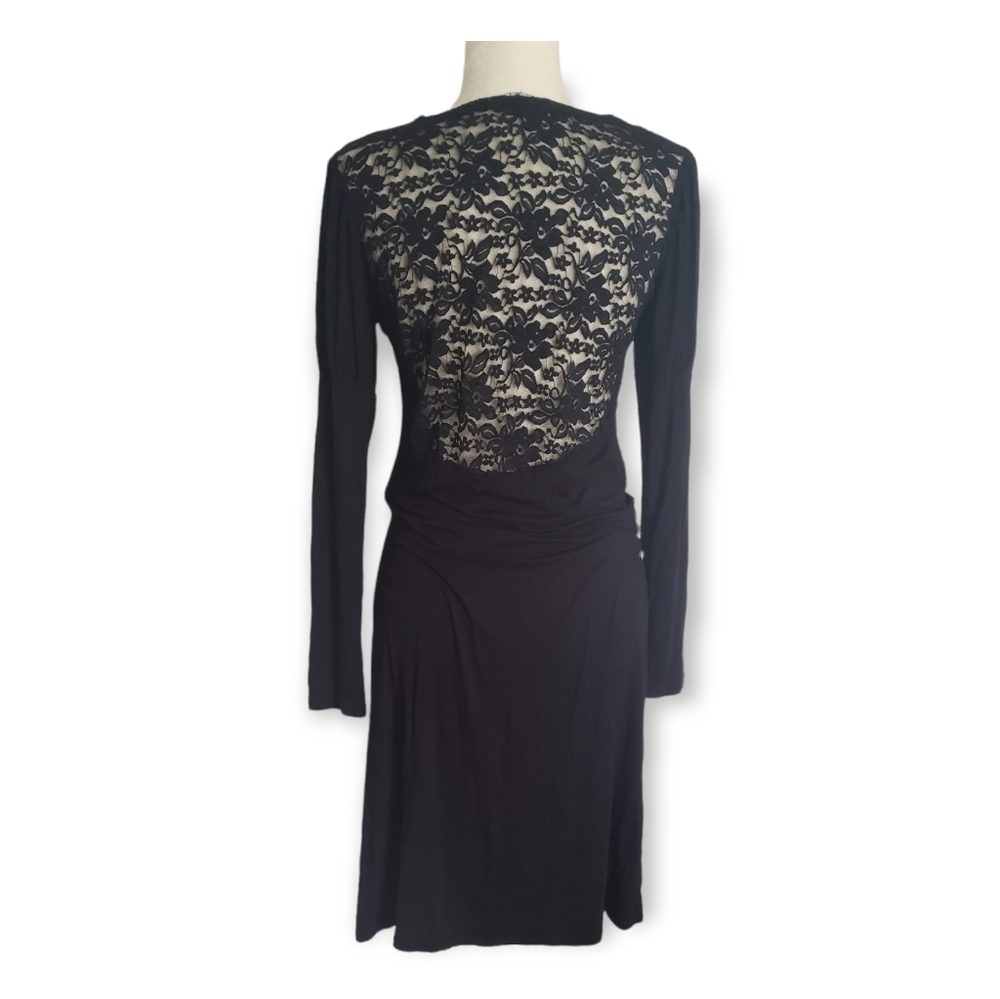 Vertigo Dress Black Lace back long sleeve size L